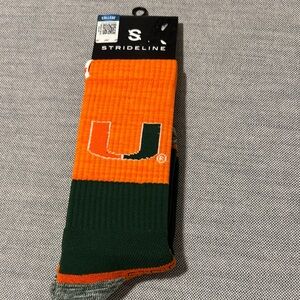 University of Miami Orange and Green Men's Socks